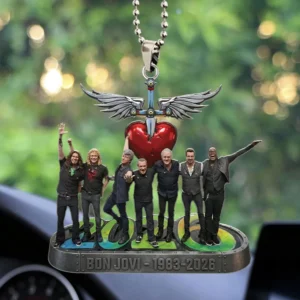 Bon Jovi 1983-2026 Heart and Dagger Car Hanging Ornament