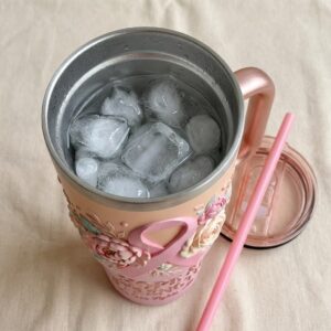 Breast Cancer Awareness 3D Floral Pink Ribbon Hope & Strength Tumbler