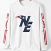 New England Patriots Embroidered Logo And Football Sleeve Waffle Knit Shirt