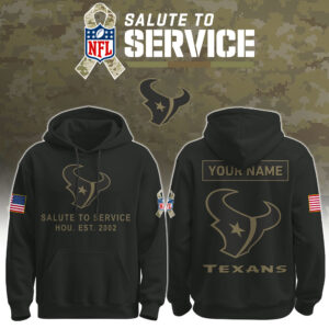 Houston Texans Salute To Service Custom Name Hoodie
