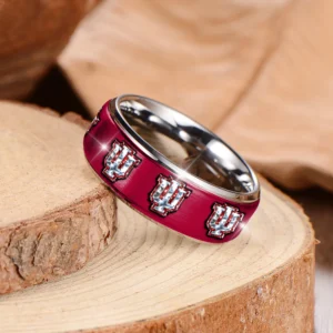 Indiana Hoosiers American Flag Custom Name Ring