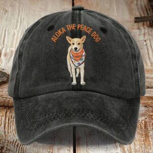 Aloka The Peace Dog Embroidered Dad Hat