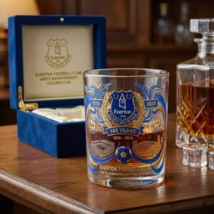 Everton Football Club 148th Anniversary Celebration Whiskey Glass