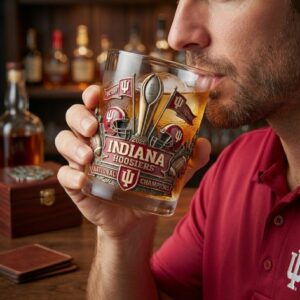 Indiana Hoosiers 2026 CFP National Champions Whiskey Glass