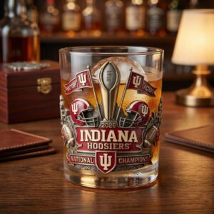 Indiana Hoosiers 2026 CFP National Champions Whiskey Glass