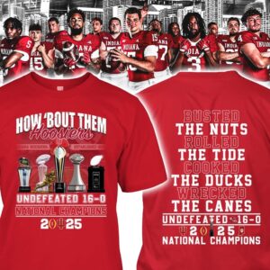 Indiana Hoosiers Undefeated 16-0 National Champions 2025 T-Shirt