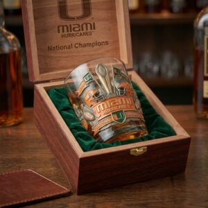 Miami Hurricanes 2026 National Champions Whiskey Glass