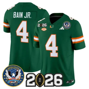 Miami Hurricanes Bain Jr. #4 2026 250th Anniversary Football Jersey