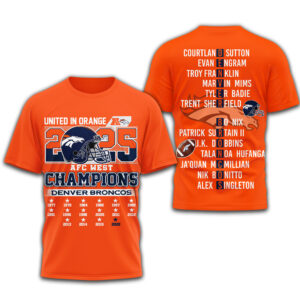 Denver Broncos 2025 AFC West Champions Roster T-Shirt