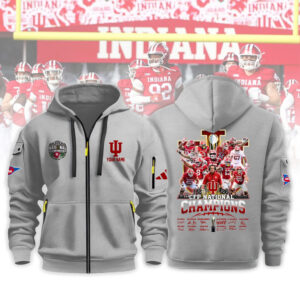 Indiana Hoosiers 2026 CFP National Champions Custom Name Zip Hoodie