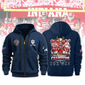 Indiana Hoosiers 2026 CFP National Champions Custom Name Zip Hoodie