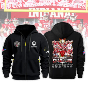 Indiana Hoosiers 2026 CFP National Champions Custom Name Zip Hoodie