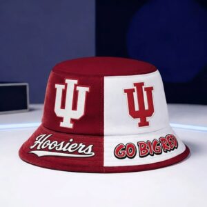Indiana Hoosiers Go Big Red Custom Number Bucket Hat