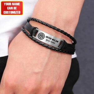 Inter Milan Personalized Name Leather Bracelet