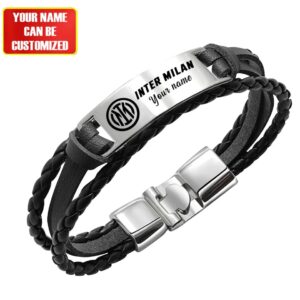 Inter Milan Personalized Name Leather Bracelet