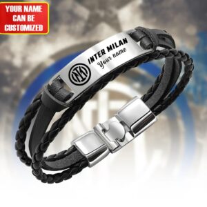 Inter Milan Personalized Name Leather Bracelet