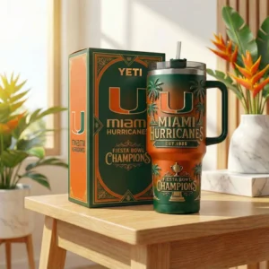 Miami Hurricanes Fiesta Bowl Champions YETI Tumbler