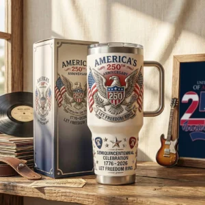 America 250th Anniversary Semiquincentennial Celebration Tumbler With Handle