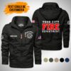 Personalized Name Love Firefighter Men Detachable Hat Waterproof Jacket