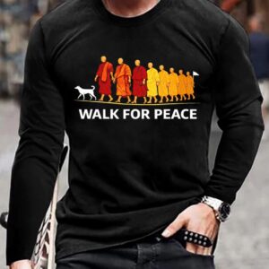 Buddhist Monks Walk For Peace Long Sleeve Shirt