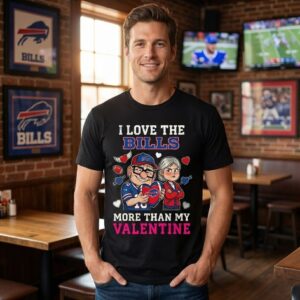 Buffalo Bills Up Characters I Love The Bills More Than My Valentine T-Shirt