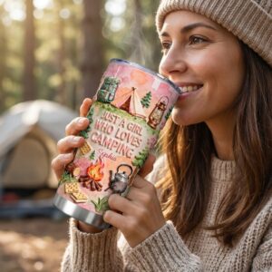 Personalized Just A Girl Who Loves Camping 3D Inflated Tumbler