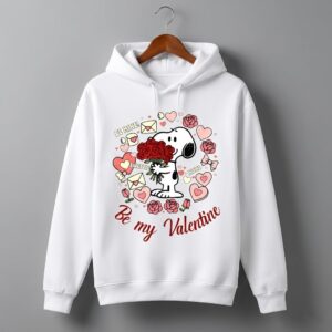 Snoopy Be My Valentine Holding Roses Hoodie
