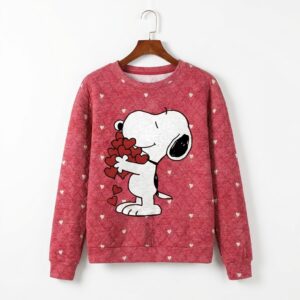 Snoopy Valentine's Day Bouquet of Hearts Sweatshirt