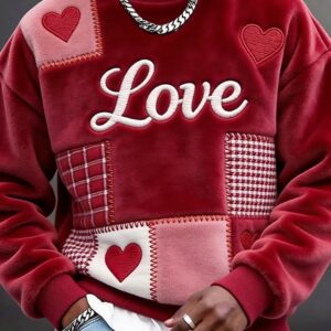 Valentine's Day Patchwork Love Heart Sweatshirt