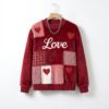 Valentine's Day Patchwork Love Heart Sweatshirt