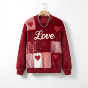 Valentine's Day Patchwork Love Heart Sweatshirt