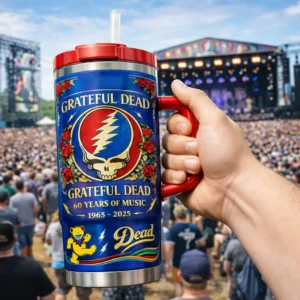 Grateful Dead 60 Years of Music 1965-2025 Tumbler With Handle
