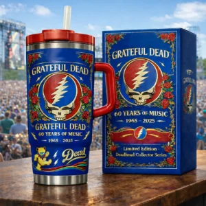 Grateful Dead 60 Years of Music 1965-2025 Tumbler With Handle