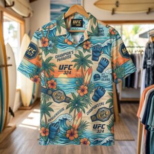 UFC 324 Fight Island Champion's Paradise Hawaiian Shirt