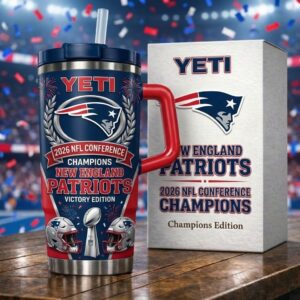 New England Patriots 2026 NFL Conference Champions Victory Edition YETI Tumbler