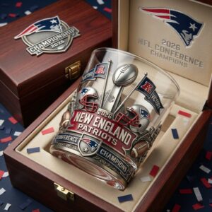 New England Patriots 2026 NFL Conference Champions Whiskey Glass