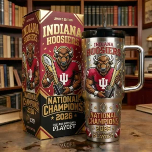 Indiana Hoosiers National Champions 2026 College Football Playoff Tumbler Mug