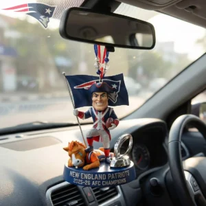 New England Patriots 2025-26 AFC Champions Car Ornament