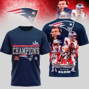 New England Patriots American Football Conference Champions Super Bowl LIX T-Shirt