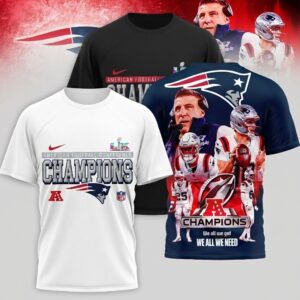 New England Patriots American Football Conference Champions Super Bowl LIX T-Shirt