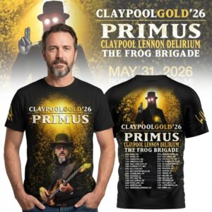 Primus Claypoolgold '26 Tour Dates T-Shirt
