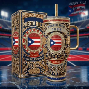 Puerto Rico 1898 Isla del Encanto Ornate Jeweled Tumbler