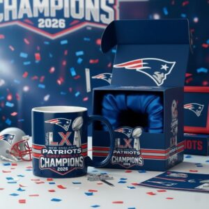 New England Patriots Super Bowl LX Champions 2026 Coffee Mug