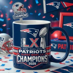 New England Patriots Super Bowl LX Champions 2026 Coffee Mug
