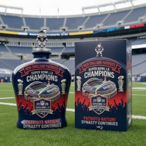New England Patriots Super Bowl LX Champions 2026 Whiskey Decanter