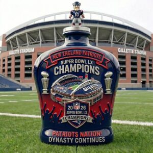 New England Patriots Super Bowl LX Champions 2026 Whiskey Decanter
