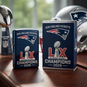 New England Patriots Super Bowl LX Champions 2026 Zippo Lighter