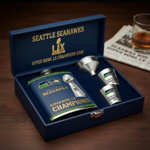Seattle Seahawks Super Bowl LX Champions 2026 Flask Set