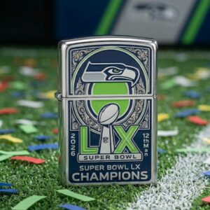 Seattle Seahawks Super Bowl LX Champions 2026 Zippo Lighter