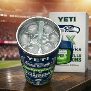 Seattle Seahawks Super Bowl LX Champions Victory Edition Yeti Tumbler